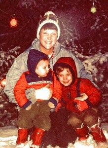 Debut Author Bill Beverly with his mom and younger brother as kids